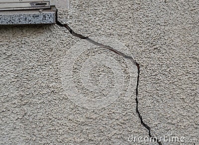 Crack in a wall construction defects Stock Photo