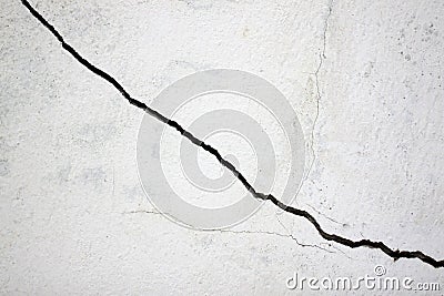 Crack white wall. Stock Photo