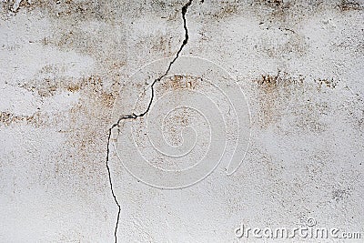 Crack in a white wall Stock Photo