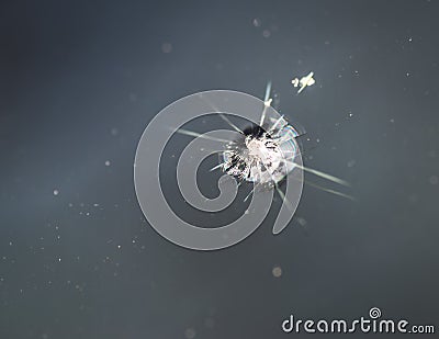 Crack in windshield. Stock Photo