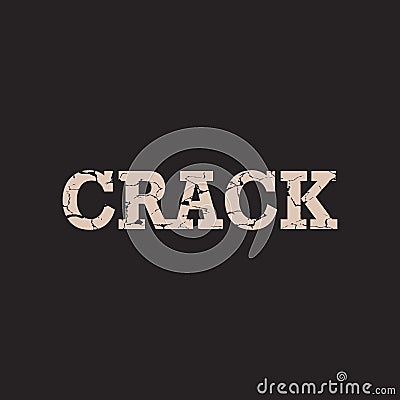 crack word logo, wordmark logo design, crack design Vector Illustration