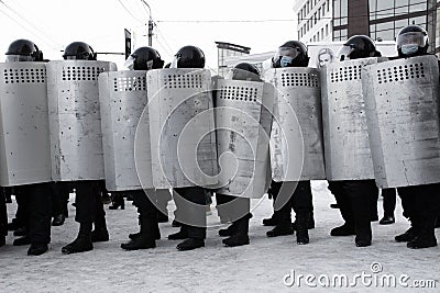 Crackdown on demonstrations in support of opposition politician Alexei Navalny Editorial Stock Photo
