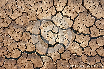 Cracked and arid ground, a testament to prolonged dryness Stock Photo