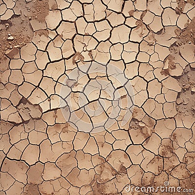 Cracked and arid ground, a testament to prolonged dryness Stock Photo