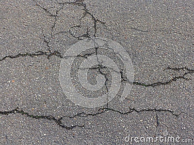 Cracked asphalt Stock Photo