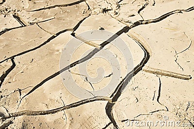 Cracked barren ground, the effects of climate change - Infertile land burned by the sun, famine and poverty concept Stock Photo