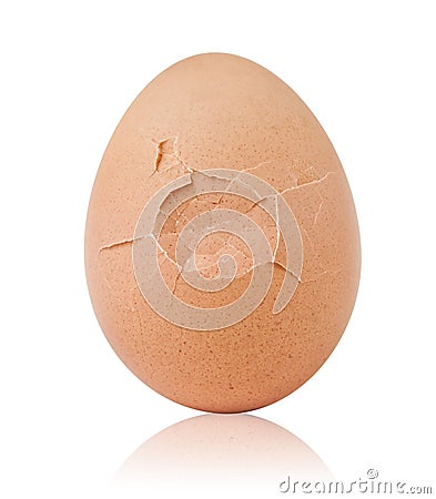 Cracked breakfast egg Stock Photo