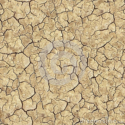 Cracked Brown Soil. Seamless Texture. Stock Photo