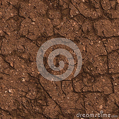 Cracked Brown Soil. Seamless Tileable Texture. Stock Photo