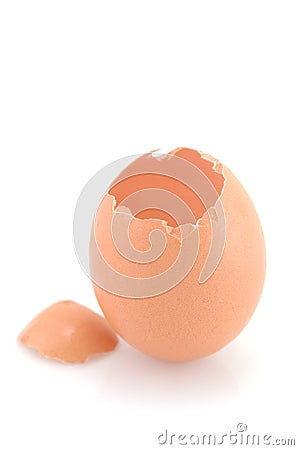 Cracked chicken egg Stock Photo
