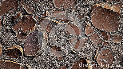 Cracked Chocolate: Intricate Cocoa Pattern, generative ai Stock Photo