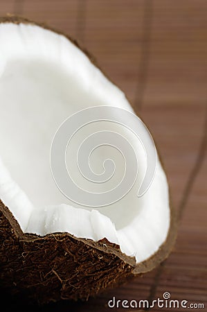 Cracked Coconut Stock Photo