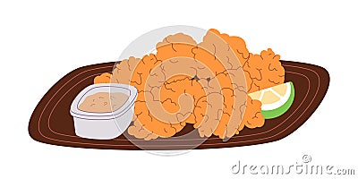 cracked conch traditional food bahamas made from fish and deep fried delicious cuisine Vector Illustration