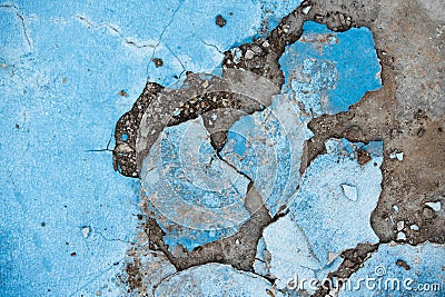 Cracked concrete wall texture pattern of color crack concrete pavement damage fractured construction background Stock Photo