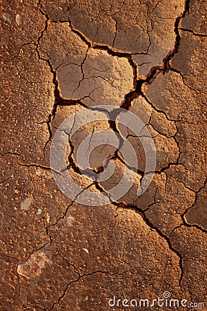 Cracked desert soil due to climate change and global warming. Water crisis and drought concept Stock Photo