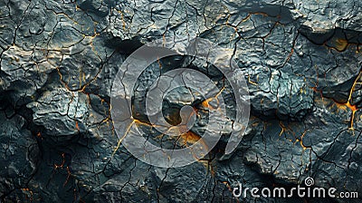 Cracked earth texture with glowing fissures Stock Photo