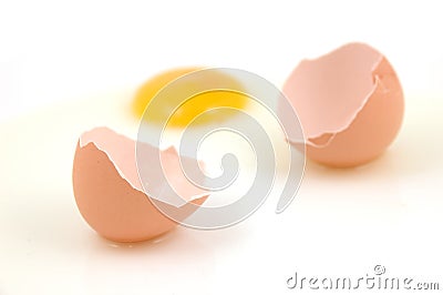 Cracked egg with shallow dof Stock Photo