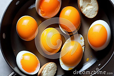 Cracked Eggs Nature s Promise of Delicious Creations.AI Generated Stock Photo