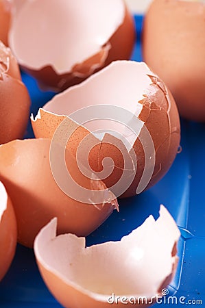 Cracked eggs shell Stock Photo