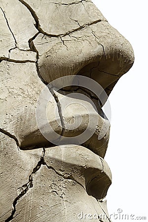 Cracked face Stock Photo