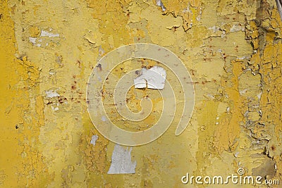 Cracked flaking paint on wall, background texture Stock Photo