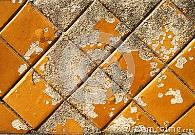 Cracked golden tile in Wat Pho temple , Bangkok Thailand Stock Photo