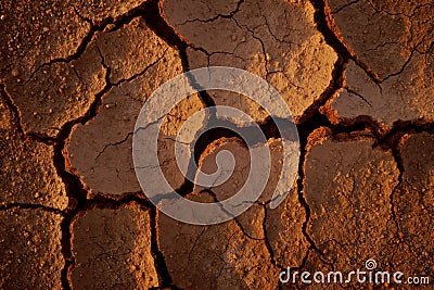 Cracked ground soil due to climate change and global warming. Desertification and drought concept Stock Photo