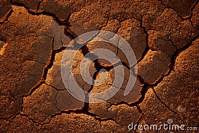 Cracked ground soil due to climate change and global warming. Water crisis and drought concept Stock Photo