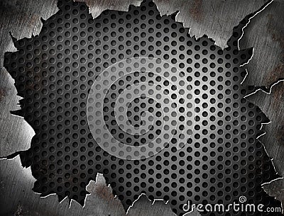 Cracked grunge metal frame for your design Stock Photo