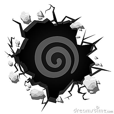 Cracked Hole Illustration Vector Illustration