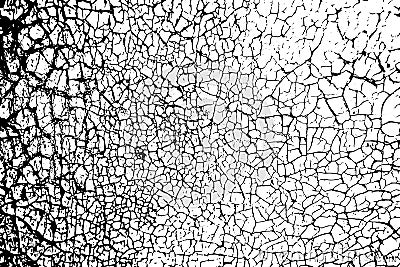 Cracked paint on an old wall as grunge texture or background, vector EPS10 Vector Illustration