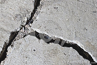 Cracked road concrete close up Stock Photo