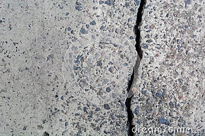 Cracked road concrete close up. Stock Photo