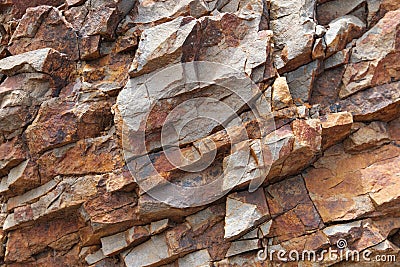 Cracked rocks, shale stone rock texture closeup Stock Photo