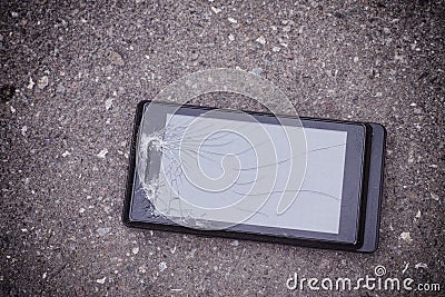 Cracked smartphone Stock Photo