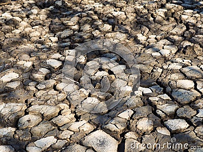 Cracked soil surface from drought Stock Photo