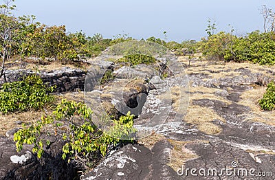 Cracked stone field from the erosion of the weathering Stock Photo