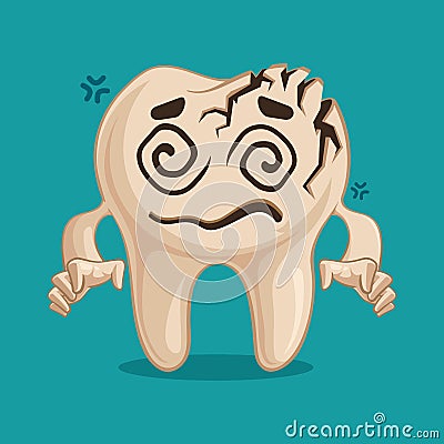 Cracked tooth Vector Illustration