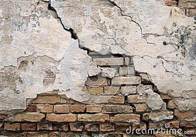 Cracked wall Stock Photo