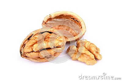 Cracked Walnut isolated Stock Photo