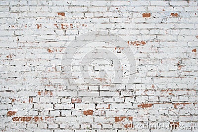 Cracked white grunge brick wall textured Stock Photo