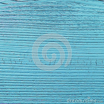 Cracked wooden plank, blue color Stock Photo