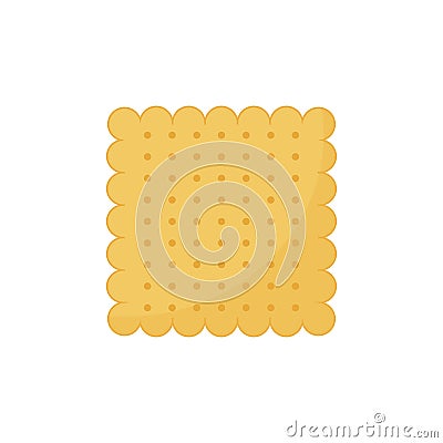 Cracker biscuit isolated on white background,vector illustration Cartoon Illustration