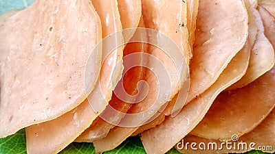 Crackers made from a dough of tapioca flour and finely ground shrimp with spices and flavor enhancers Stock Photo