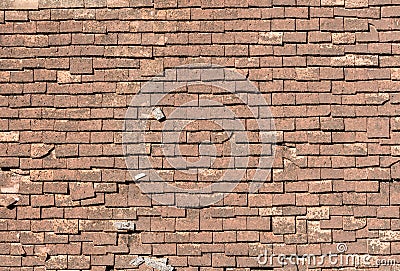 Crackled shingle roof Stock Photo