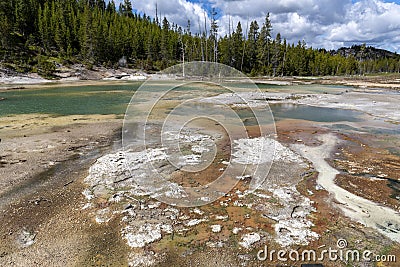Crackling Lake, Porcelain Basin, Yellowstone Stock Photo