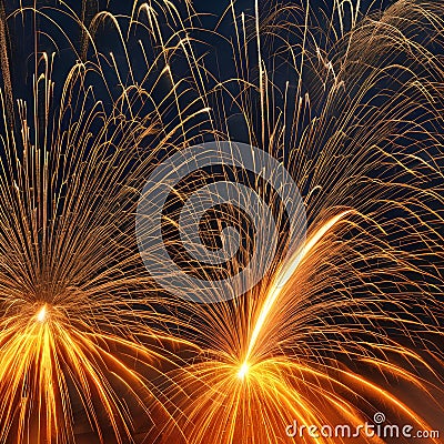 A crackling and popping texture with burning flames and fireworks3, Generative AI Stock Photo