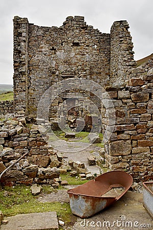 Ruins of Crackpot Hall Yorkshire Dales, England Stock Photo