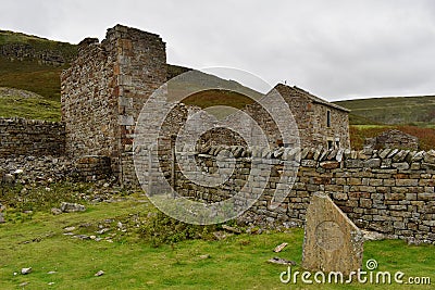 Ruins of crackpot Hall Yorkshire Dales, England UK Stock Photo