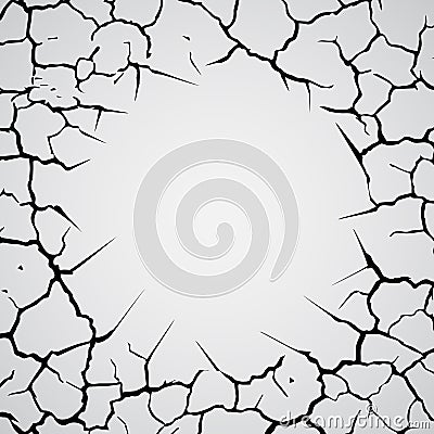 Cracks circle in the ground Vector Illustration